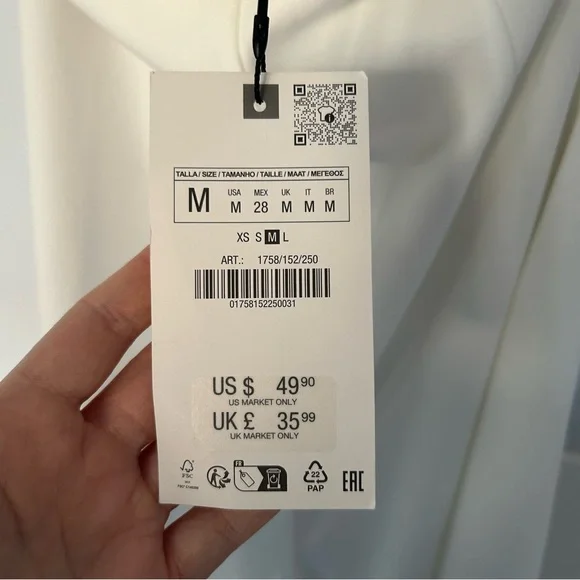 ZARA White Strapless Jumpsuit - Picture 5 of 5